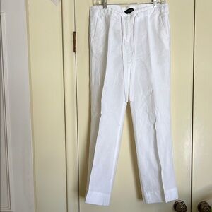 Talbots White Linen Dress Pants Relaxed Fit